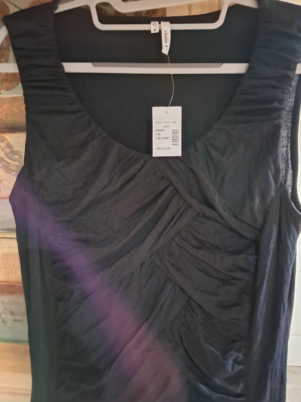 Sleeveless Black Ruched Women's Dress - Medium